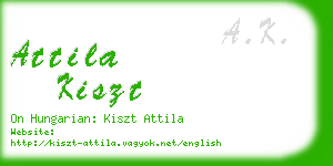 attila kiszt business card